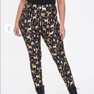 Reindeer Print Leggings (2X,3X)